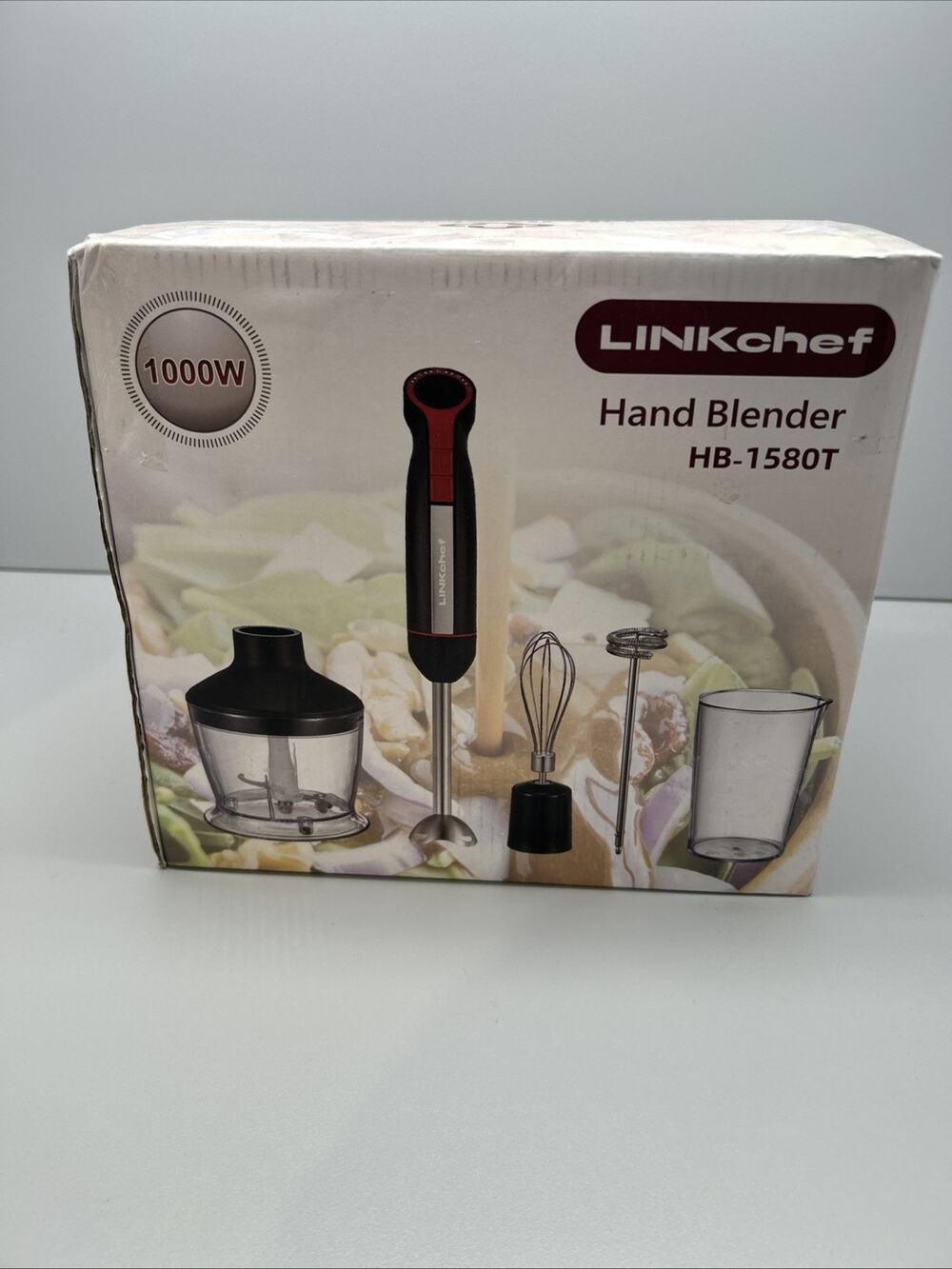 New LinkChef HB-1580T 5-in-1 20 Speed Immersion Hand Blender 1000W-Black